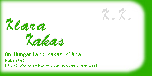 klara kakas business card