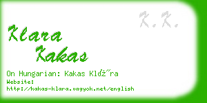 klara kakas business card